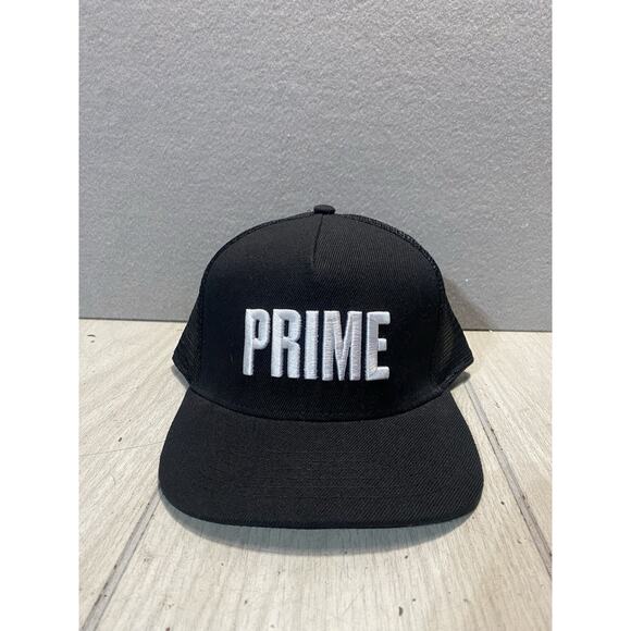 Prime Hydration Hat Drink Black Embroidered Raised White Logo SnapBack - Picture 1 of 6